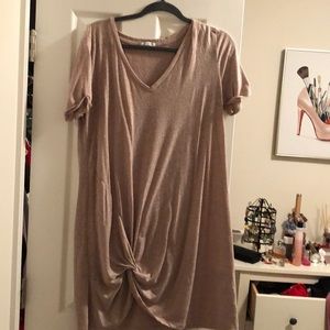 Baby pink dress with built in tie